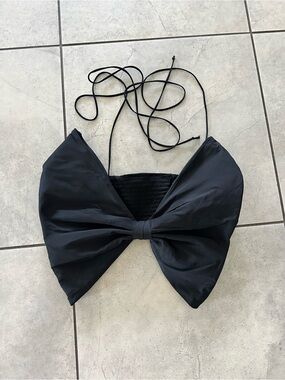 Zara Black Bow Halter Top - Women Accessories